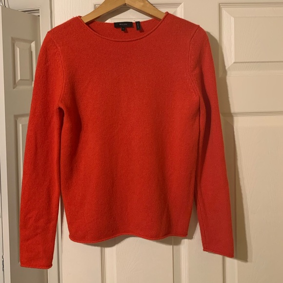 Theory Fantina bright red cashmere crew neck sweater, size small - Picture 2 of 5